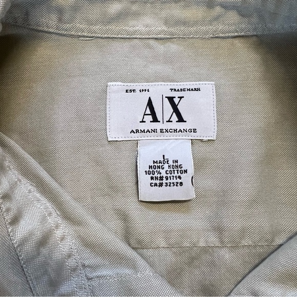 Armani Exchange AX Men’s Derey Philippe Light Gray Button Up Collar Shirt L - Picture 10 of 16